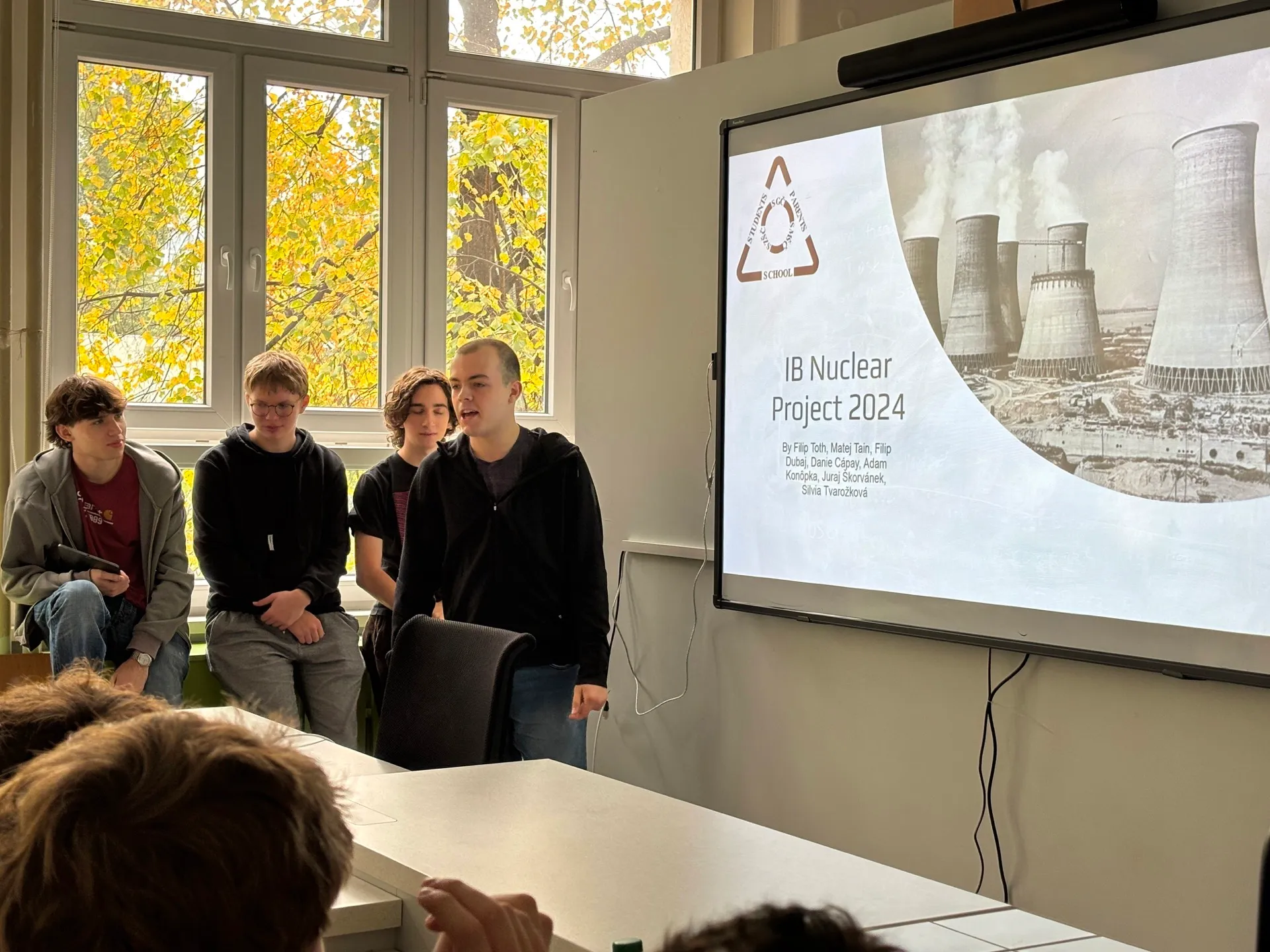 Students presenting project work at Česká