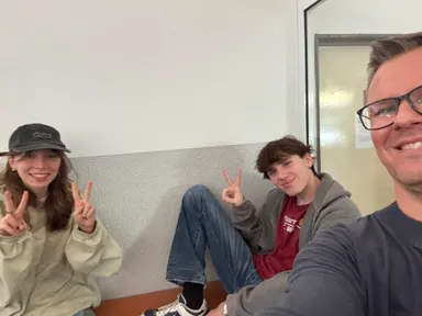 Students with their teacher